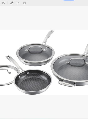 美国代购Cuisinart FusionPlus Skillet耐刮擦不锈钢陶瓷不粘煎锅