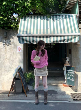 2025春季新品33家handwash韩系简约针织镂空上衣宽松女