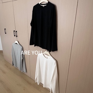 T恤打底上衣均码 百搭宽松简约egg休闲基础长袖 三色现货女 款 四季