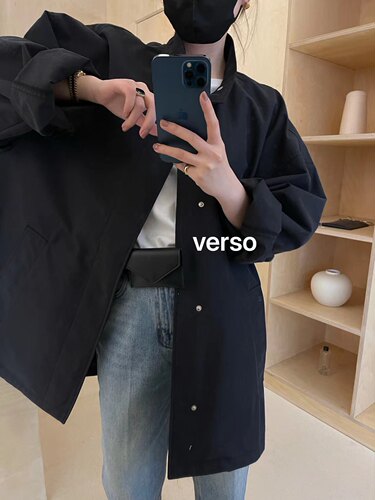 新品verso立领短款宽松休闲ins风衣炫酷黑外套现货