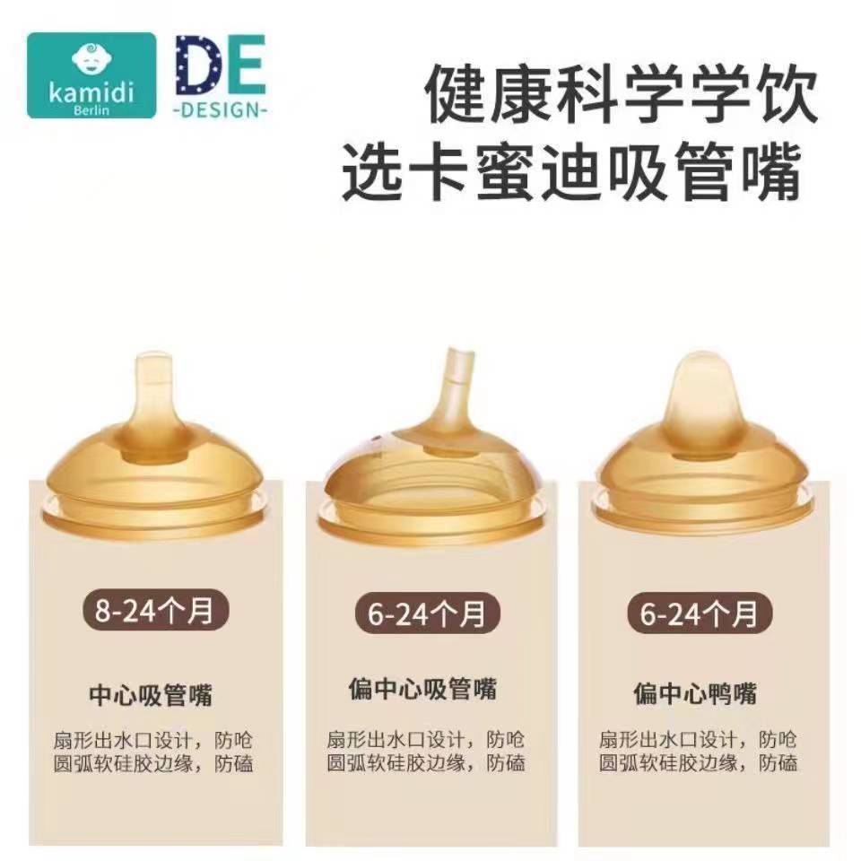 卡蜜迪原装奶嘴配件7cm口径适用奶嘴学饮嘴吸管嘴鸭嘴仿母乳设计