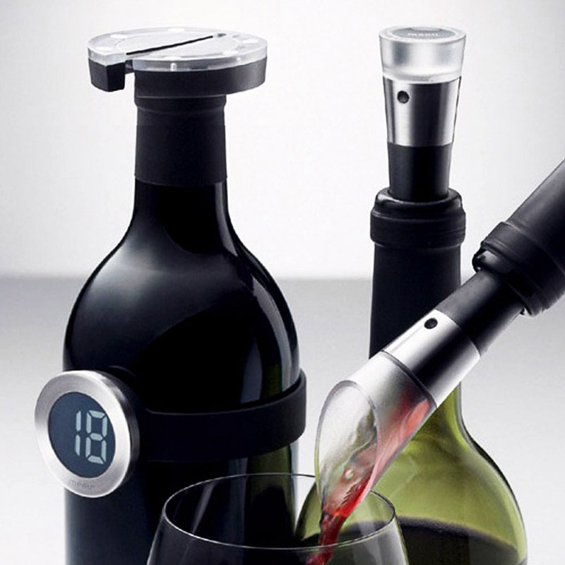 丹麦进口menu红酒酒具4件套注酒器抽真空酒瓶塞锡箔切割器酒温计