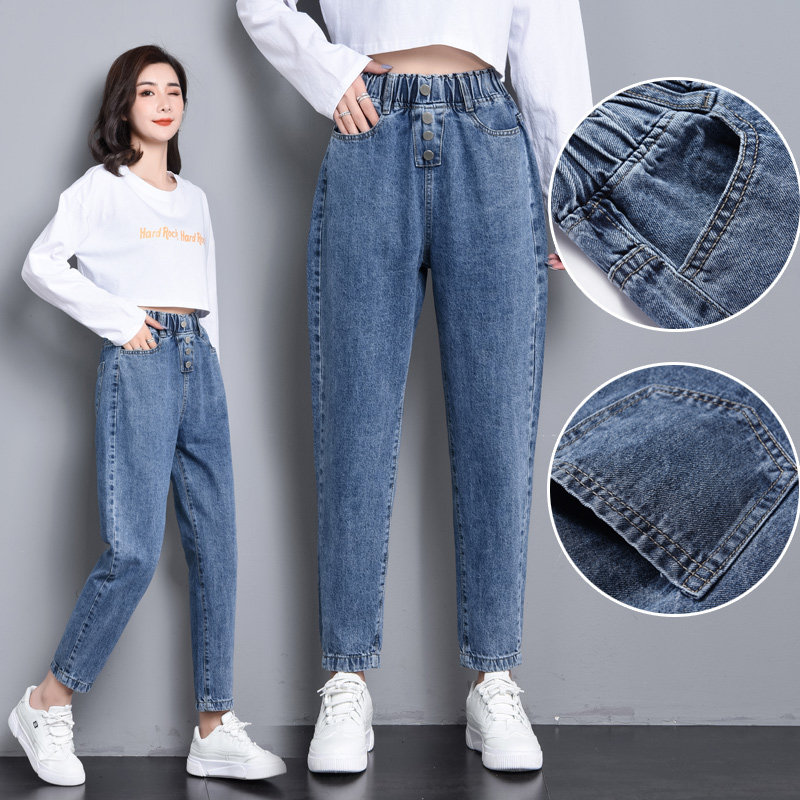 初中高中学生牛仔裤女韩版宽松15秋装13少女16岁女孩春秋百搭裤子