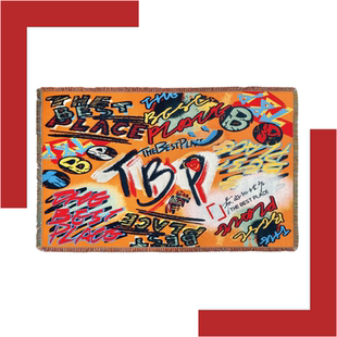 运费 王力宏周边 含10元 快闪限定 超柔软涂鸦梭织盖毯—