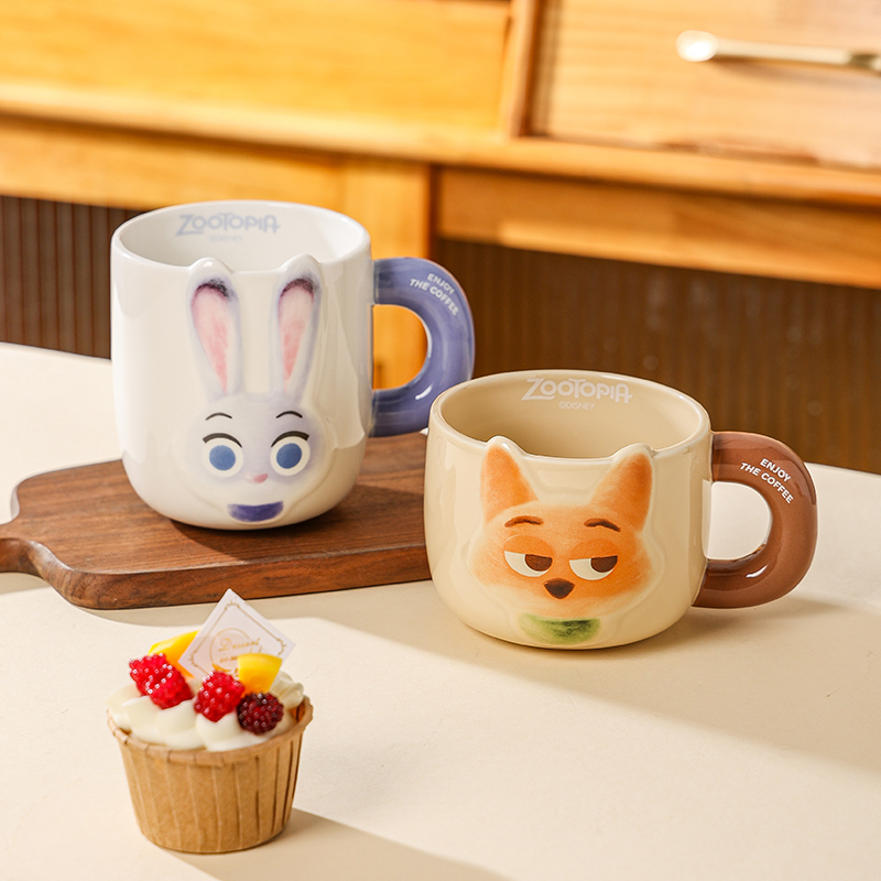 【预售15天】疯狂动物城周边—兔子狐狸把柄杯（礼盒装）