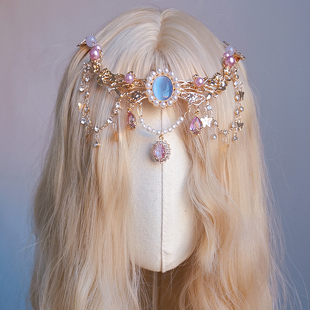 儿童古风汉服眉心坠女孩拍照发链女童异域舞姬额饰影楼拍照头饰女