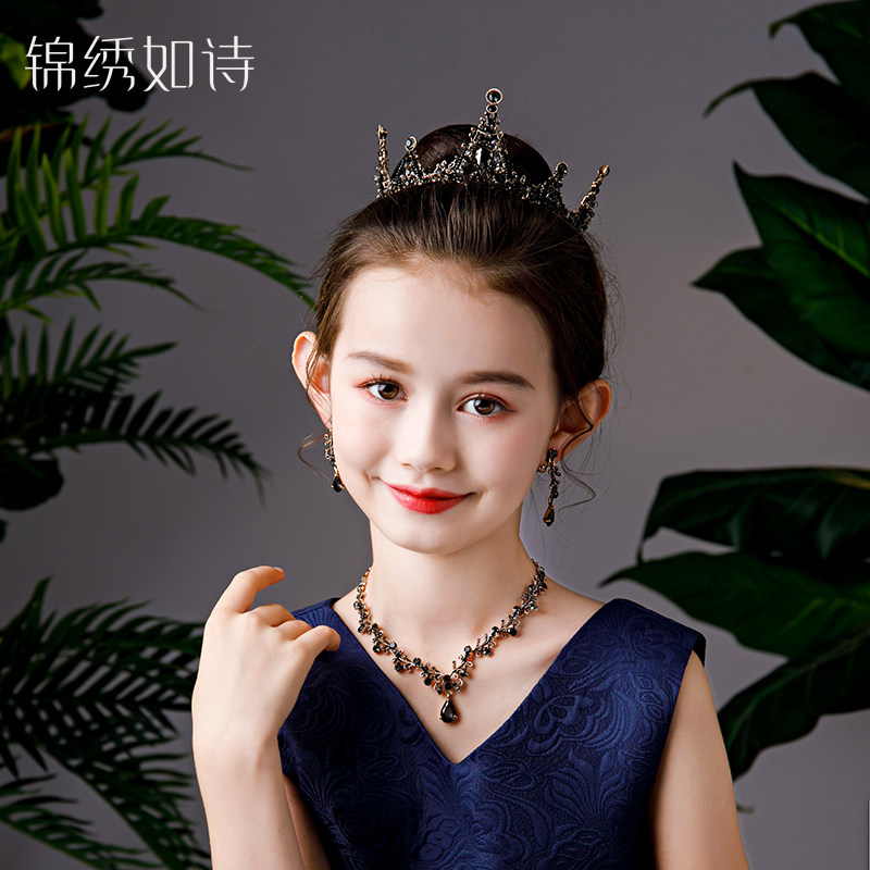 女童皇冠头饰公主女孩圆形走秀