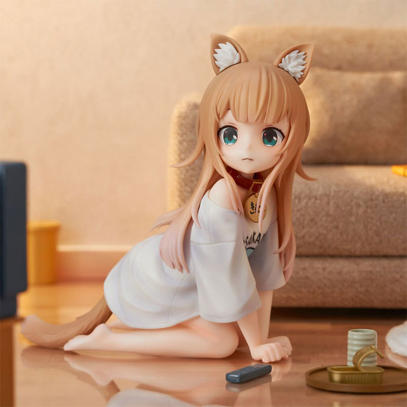 桌面美少女手机支架机箱猫娘黄豆图片