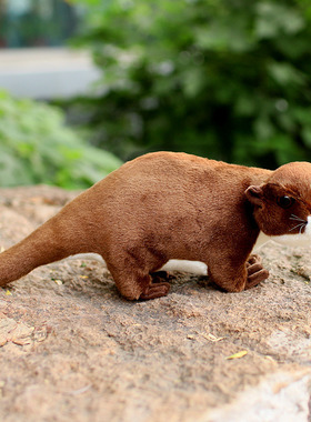 跨境卡通可爱仿真动物水獭公仔毛绒玩具动物园摆件道具装饰儿童礼