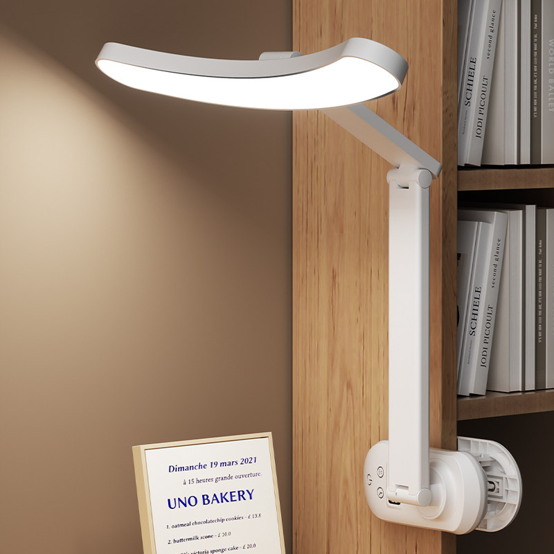 全光谱可夹式时钟台灯学习专用夹子书桌床头阅读学生防近视护眼灯
