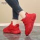 2025年新款 学生本命年运动休闲大童老爹鞋 红色鞋 子男青少年38小码