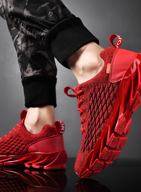 大码45 46 47红色运动鞋春秋季2023本命年新款网布透气跑步潮鞋38