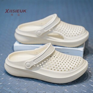 白色洞洞鞋拖鞋夏天透气两穿医院医生上班手术室拖鞋icu医护专用