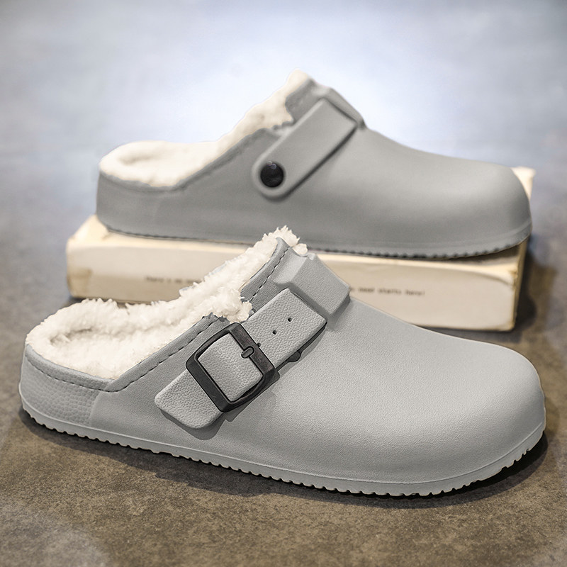 加绒拖鞋男冬季保暖医院医生上班手术室专用鞋46大码包头加棉拖鞋,流行男鞋,包头拖,淘宝优惠券,粉丝福利购,淘宝优惠卷