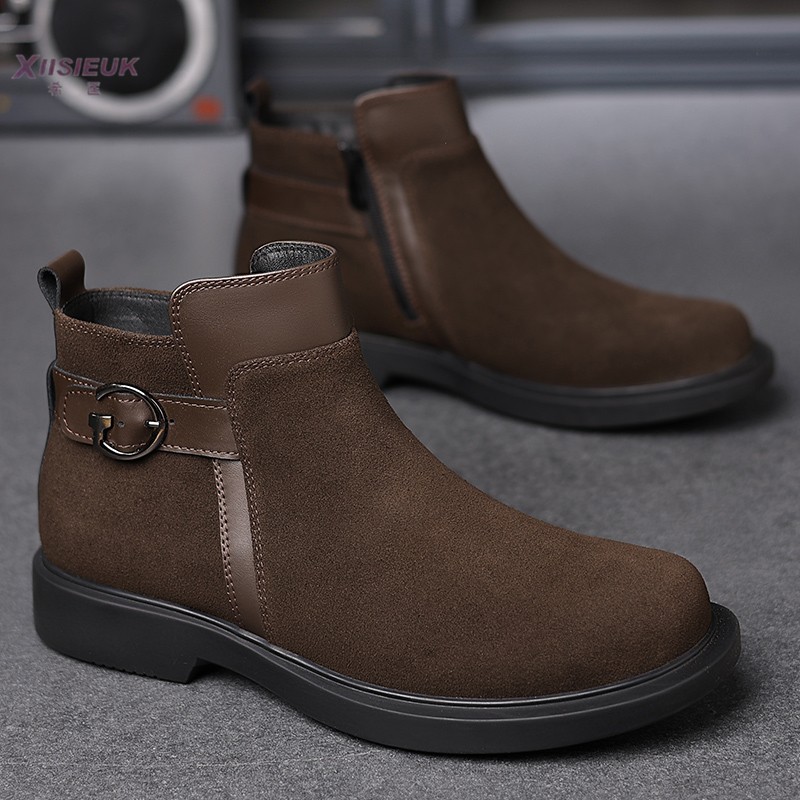 棕色个性复古马丁靴男韩版潮流