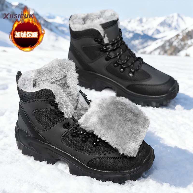 户外钓鱼雪地靴冬季保暖高帮鞋