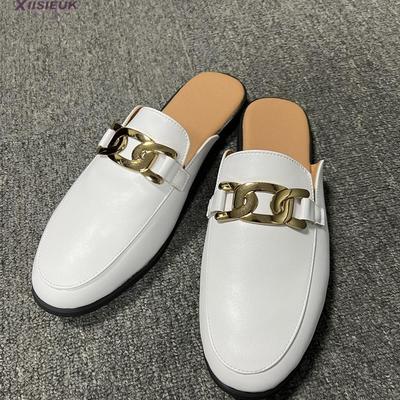 白色试衣间半拖鞋男搭配男装