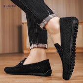 2025春夏季 新款 帆布豆豆鞋 男式 透气懒人一脚蹬薄底开车老北京布鞋