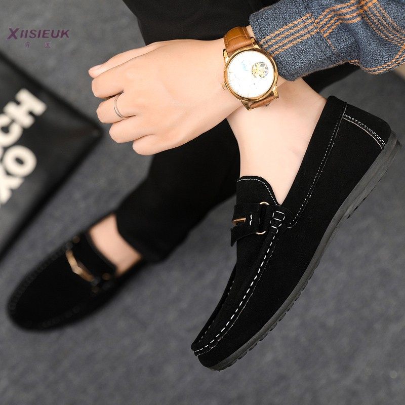 2026年新款男士豆豆鞋年轻人老北京布鞋翻毛皮鞋社会休闲开车潮鞋,流行男鞋,乐福鞋（豆豆鞋）,淘宝优惠券,粉丝福利购,淘宝优惠卷