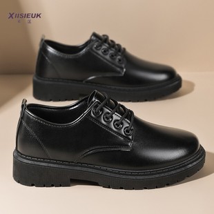 初中高中学生表演鞋演出西装礼服黑色皮鞋男青少年主持人升旗男鞋