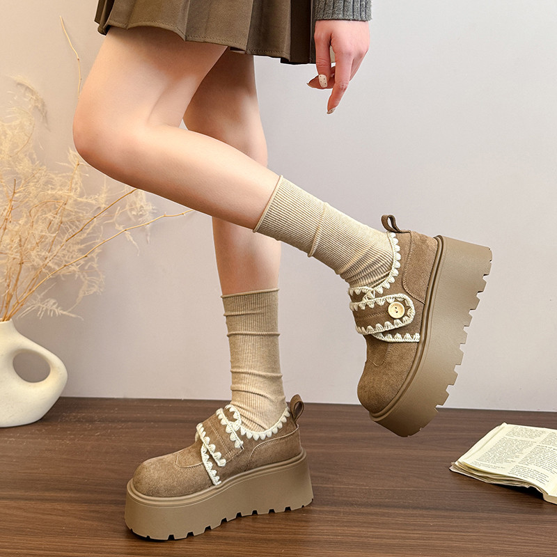 法式复古厚底松糕深口单鞋女2026新款春秋季超火配裙子增高勃肯鞋,女鞋,深口单鞋,淘宝优惠券,粉丝福利购,淘宝优惠卷