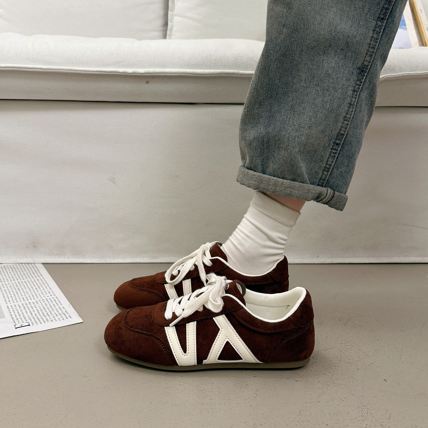 爆款百搭小众平底板鞋女德训阿甘鞋2026新款春秋季轻便运动休闲鞋,女鞋,时尚休闲鞋,淘宝优惠券,粉丝福利购,淘宝优惠卷