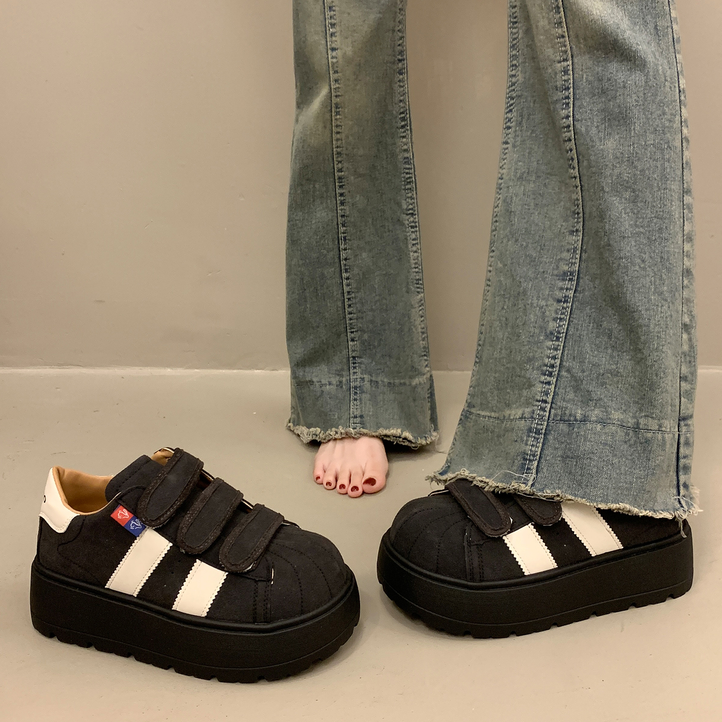 百搭板鞋女设计感复古超火德训鞋