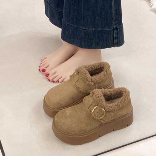 法式绝美棕色单鞋女秋冬季勃肯鞋