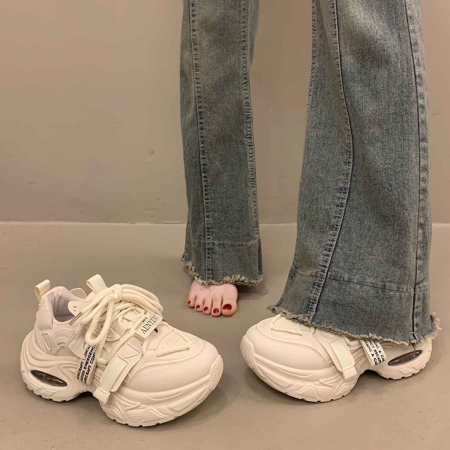 超火欧货厚底老爹鞋女小个子增高2026新款春秋季显脚小运动休闲鞋,女鞋,老爹鞋,淘宝优惠券,粉丝福利购,淘宝优惠卷