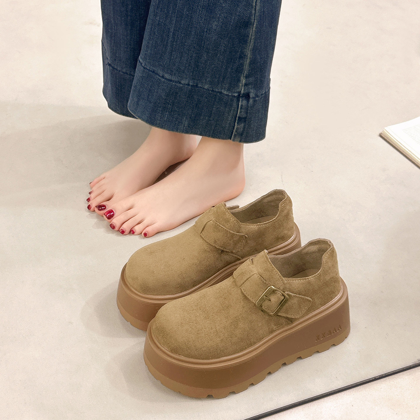 绝美松糕厚底深口单鞋女春增高勃肯鞋2026新款配裙子玛丽珍乐福鞋,女鞋,深口单鞋,淘宝优惠券,粉丝福利购,淘宝优惠卷