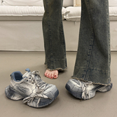 女春季 小个子增高2026超火新款 爆款 欧货厚底老爹鞋 透气运动休闲鞋