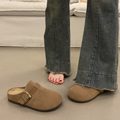 半拖鞋 女春季 外穿高级感2026新款 包头厚底勃肯鞋 穆勒一脚蹬懒人鞋