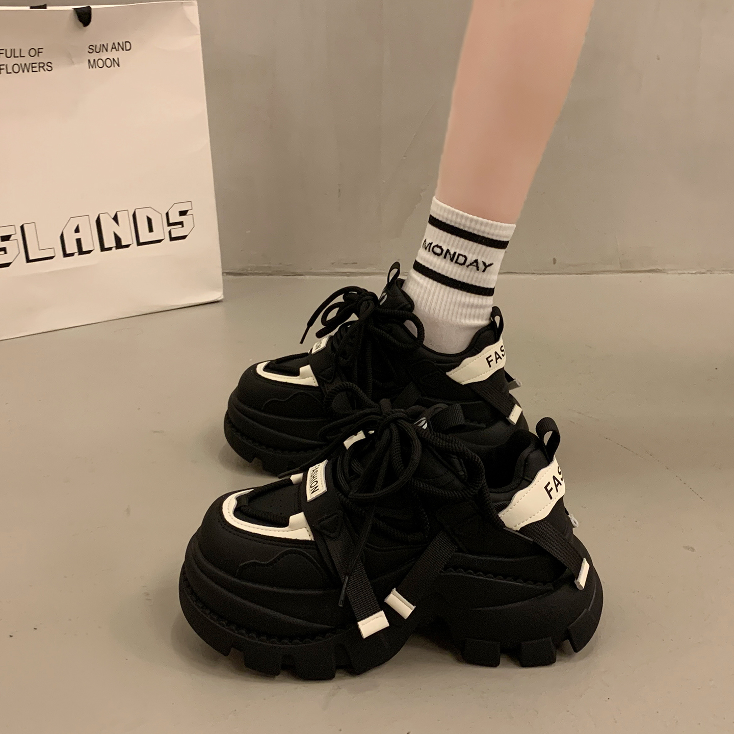 超火老爹鞋女秋冬季显脚小运动鞋