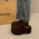 穆勒一脚蹬懒人棉拖鞋 包头厚底增高勃肯鞋 半拖女秋冬外穿2025新款