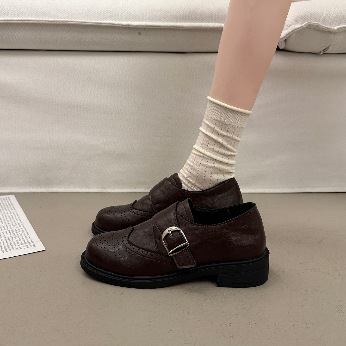 百搭英伦厚底小皮鞋女平底法式深口单鞋2026新款春秋乐福玛丽珍鞋,女鞋,深口单鞋,淘宝优惠券,粉丝福利购,淘宝优惠卷