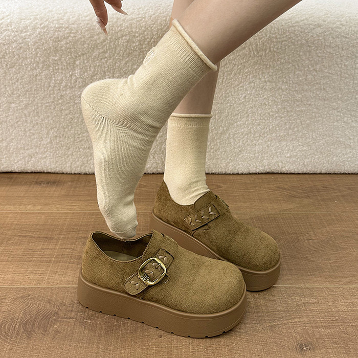 法式复古厚底深口单鞋女增高勃肯鞋2026超火新款春秋玛丽珍乐福鞋,女鞋,深口单鞋,淘宝优惠券,粉丝福利购,淘宝优惠卷