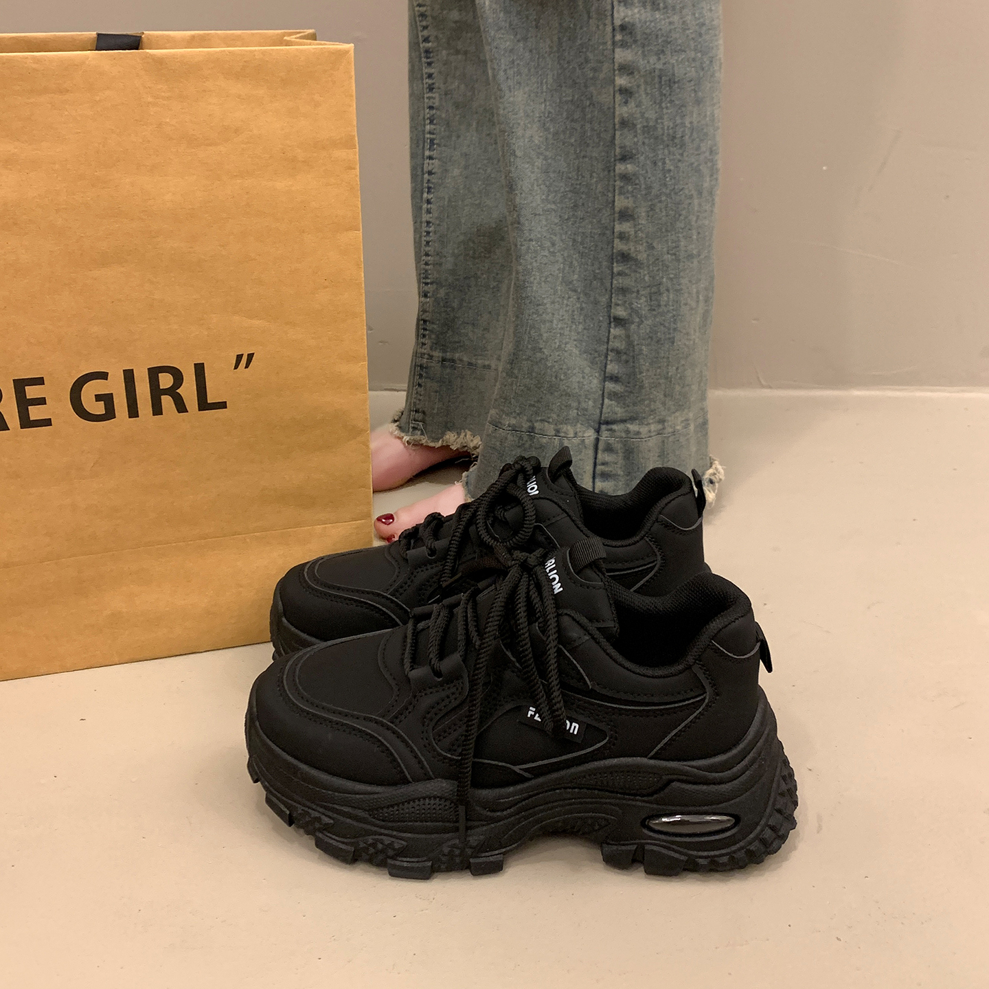 爆款老爹鞋女秋冬季显脚小运动鞋