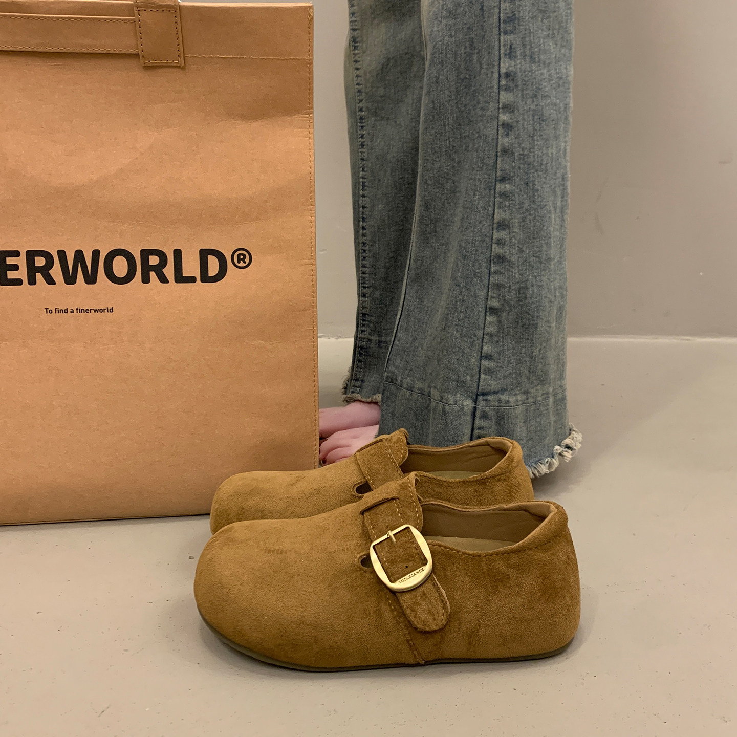 法式平底深口单鞋女春秋季全包勃肯鞋2026新款内增高玛丽珍乐福鞋,女鞋,深口单鞋,淘宝优惠券,粉丝福利购,淘宝优惠卷