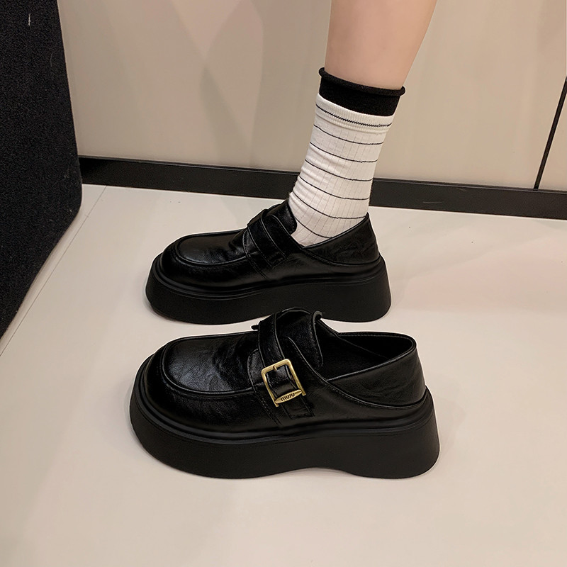 复古英伦黑色厚底增高小皮鞋女深口单鞋2026新款春秋乐福玛丽珍鞋,女鞋,深口单鞋,淘宝优惠券,粉丝福利购,淘宝优惠卷