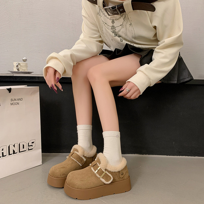 法式厚底增高小土豆勃肯鞋女2025新款冬小个子超火爆款加绒乐福鞋,女鞋,勃肯鞋/软木鞋,淘宝优惠券,粉丝福利购,淘宝优惠卷