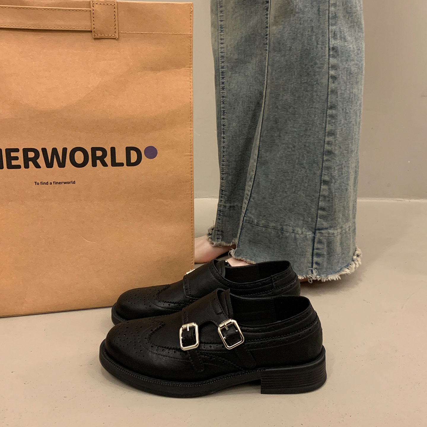 英伦黑色厚底小皮鞋女平底法式深口单鞋2026新款春秋乐福玛丽珍鞋,女鞋,深口单鞋,淘宝优惠券,粉丝福利购,淘宝优惠卷