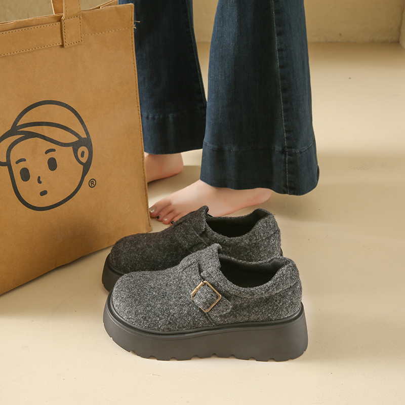 法式绝美玛丽珍鞋乐福大头鞋女秋