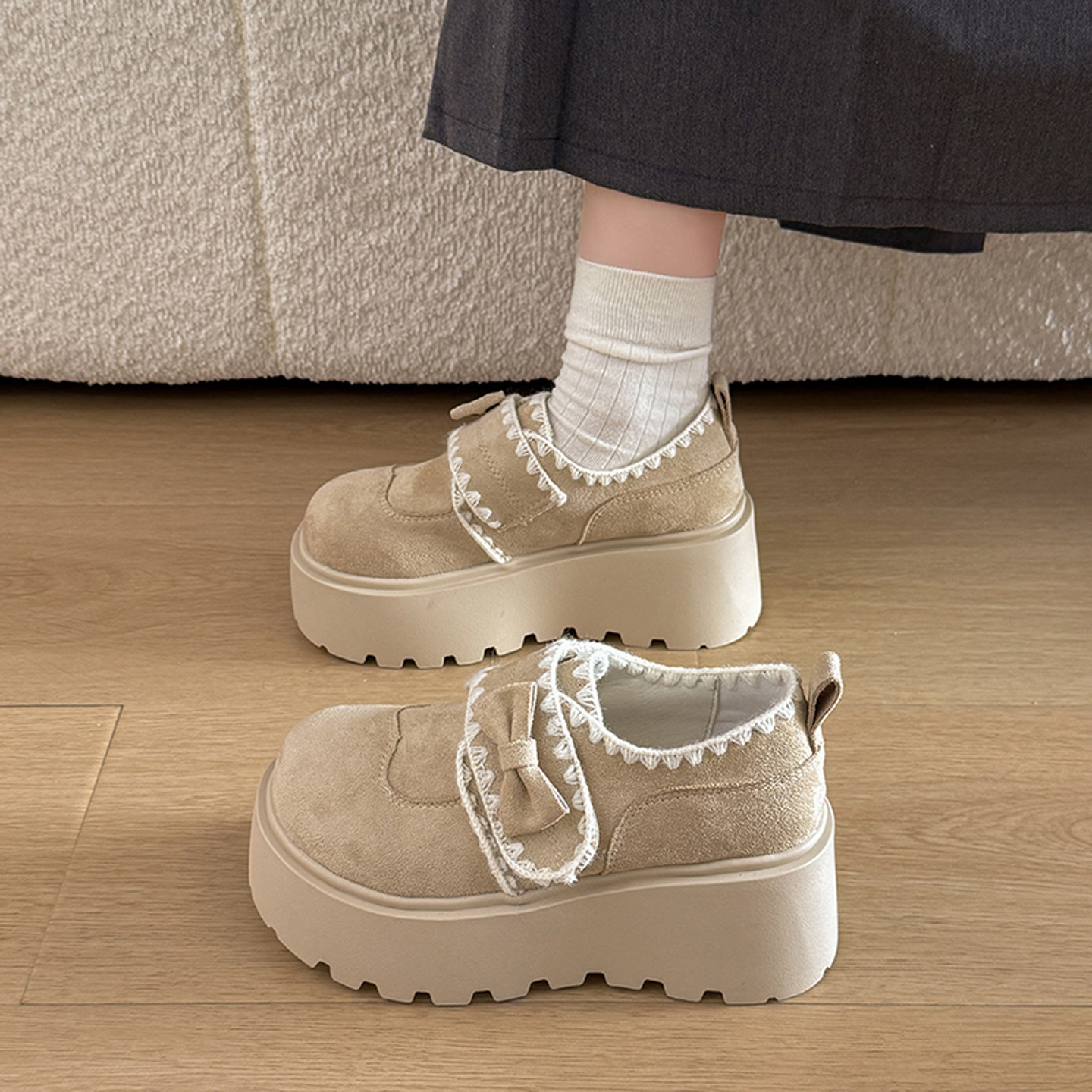 小众厚底绝美深口单鞋女春增高勃肯鞋2026新款配裙子百搭玛丽珍鞋,女鞋,深口单鞋,淘宝优惠券,粉丝福利购,淘宝优惠卷