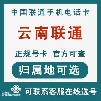 云南西双版纳昆明大理丽江昭通玉溪德宏曲靖4G5G联通手机电话卡