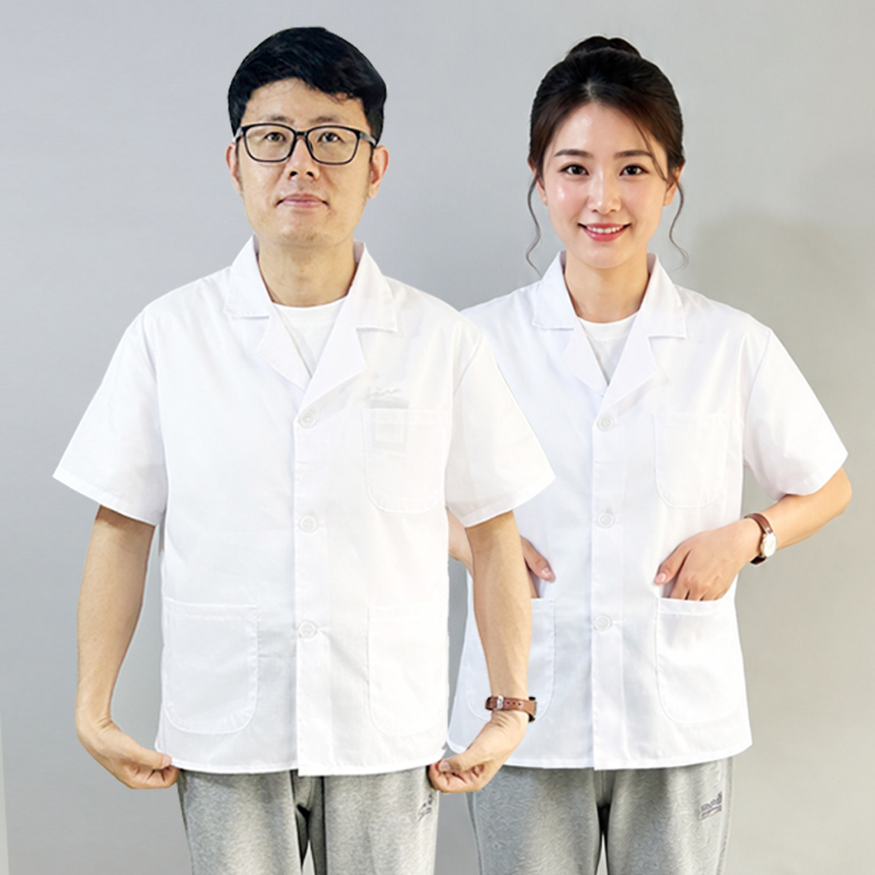 夏季薄款透气白色短袖白色短款褂图片