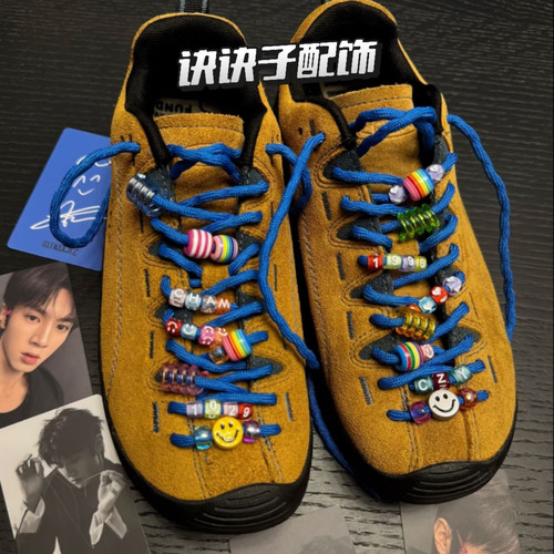 ins韩系彩色串珠笑脸鞋带扣DIY