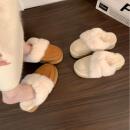 一脚蹬勃肯鞋 新款 包头半拖 女外穿2025秋季 厚底皮毛一体毛毛棉拖鞋