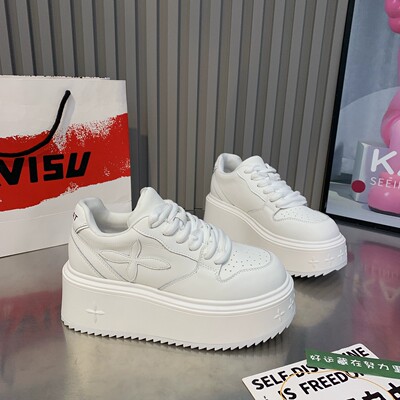 早秋百搭厚底松糕增高小白鞋子女款2025春秋夏季新款爆款休闲板鞋