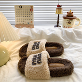 女外穿大牌平底韩版 ins潮鞋 秋冬2025厚底棉拖鞋 毛毛拖鞋 子春夏季