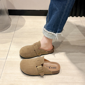一脚蹬懒人单鞋 勃肯鞋 外穿厚底软底博肯包头半拖鞋 新款 女2026春季